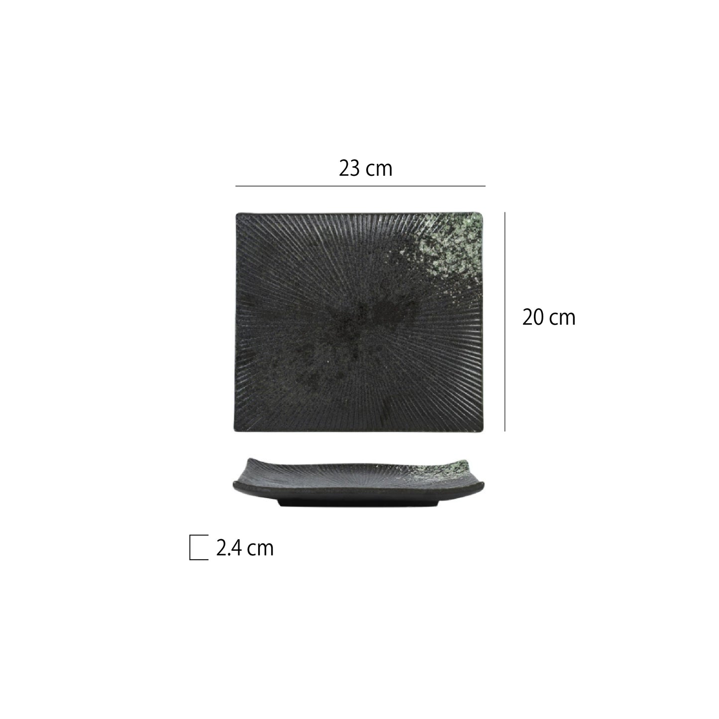 放射紋翹邊四方盤 | 6色 | 長 23~25.5 cm 陶瓷 正方盤