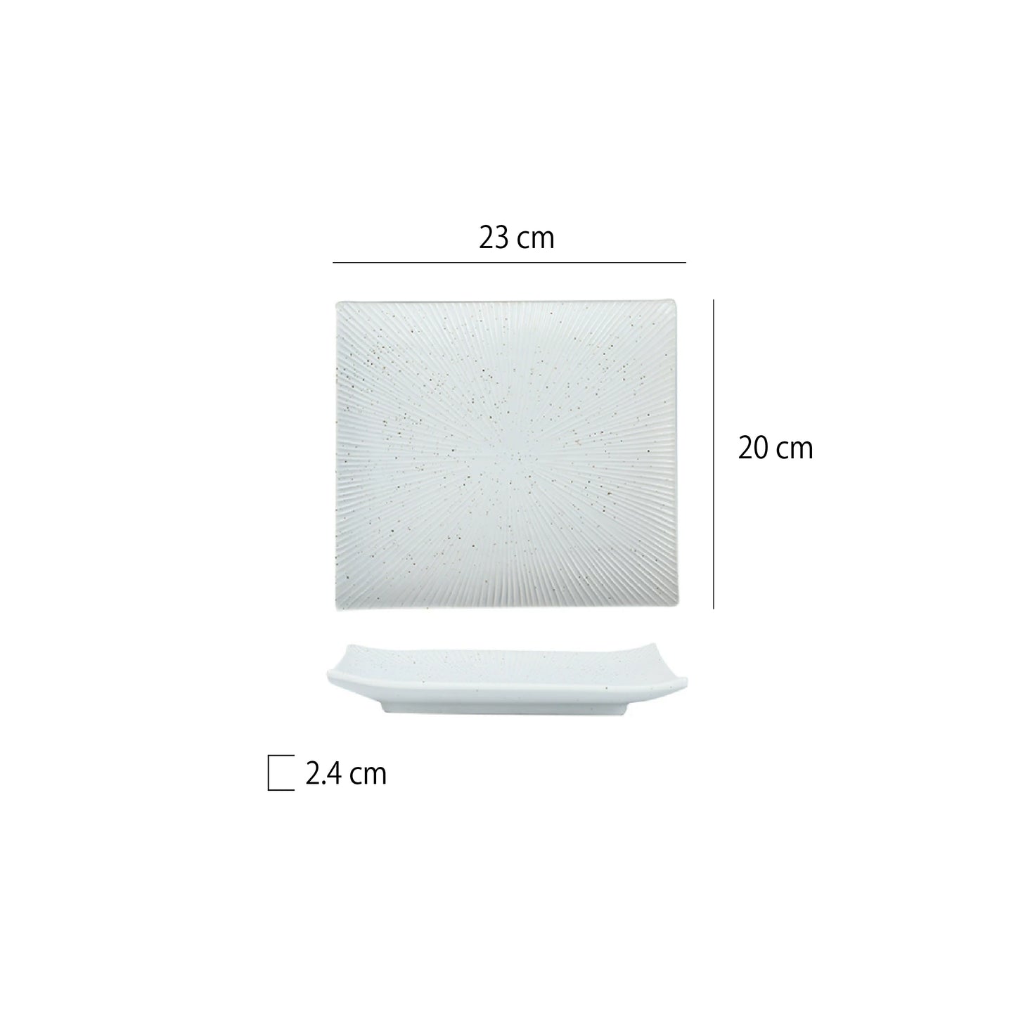 放射紋翹邊四方盤 | 6色 | 長 23~25.5 cm 陶瓷 正方盤