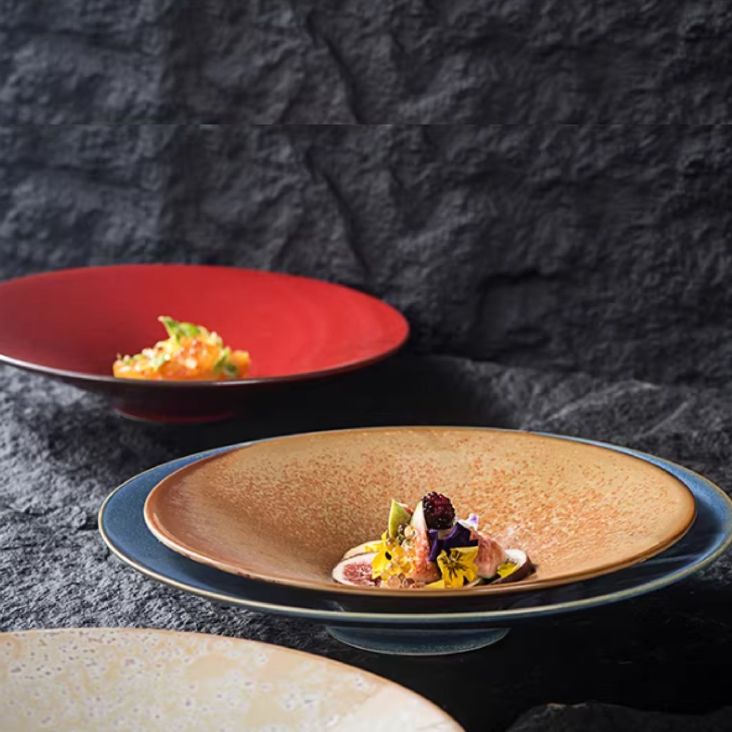 窯變斗笠圓盤 | 4色 | 直徑 20~28 cm 陶瓷 錐型圓深盤