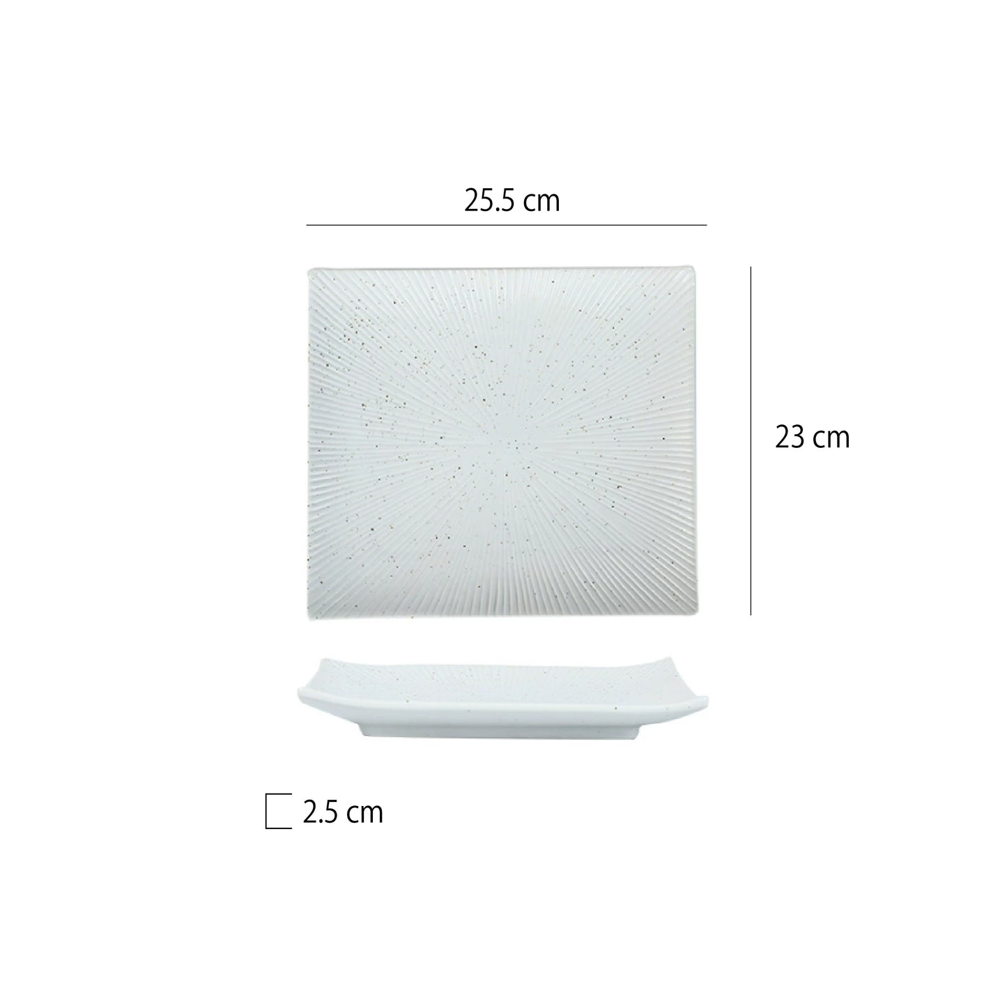 放射紋翹邊四方盤 | 6色 | 長 23~25.5 cm 陶瓷 正方盤