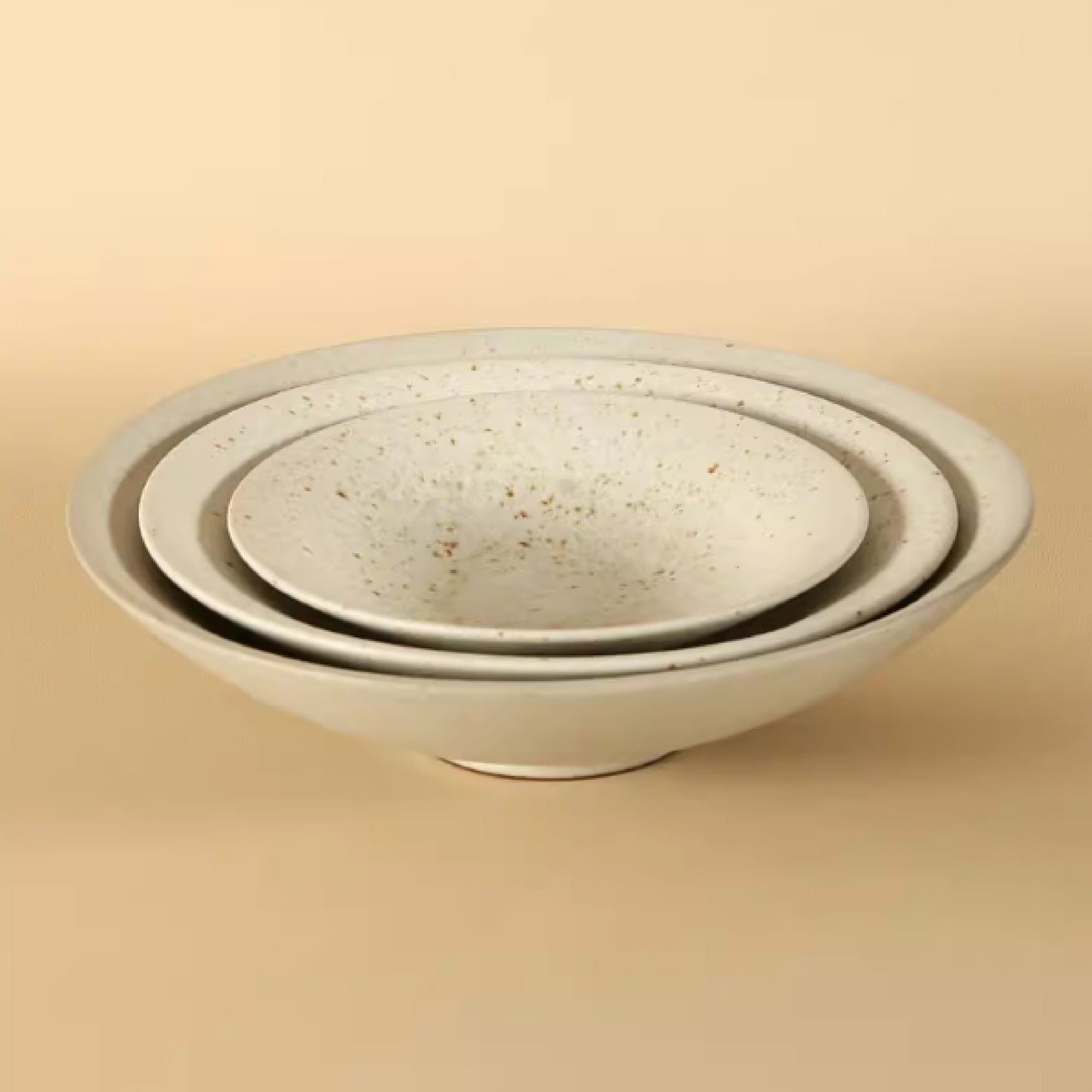 粗陶窯變釉點尖腳圓深盤 | 2色 | 直徑 16.3~24.7 cm 陶瓷 錐型圓深盤