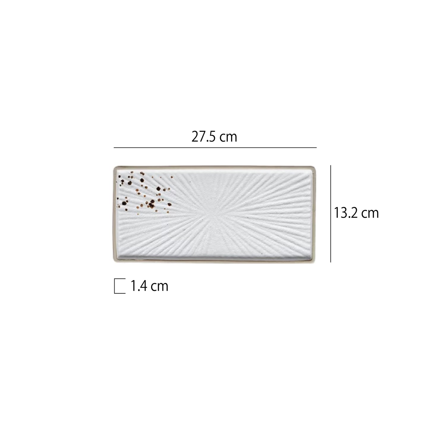 手繪雪跡日式放射紋長方盤 | 長 27.5~32.8 cm 陶瓷 長方平盤
