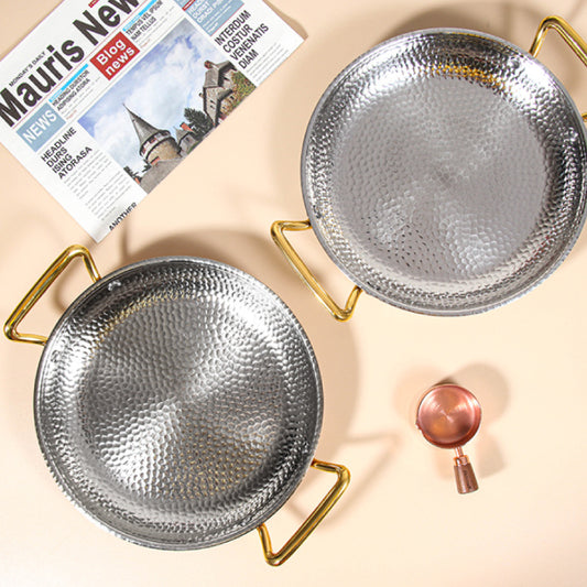 雙耳不鏽鋼捶紋西班牙鍋 | 2款 | 直徑 24~32 cm 不鏽鋼 鍋