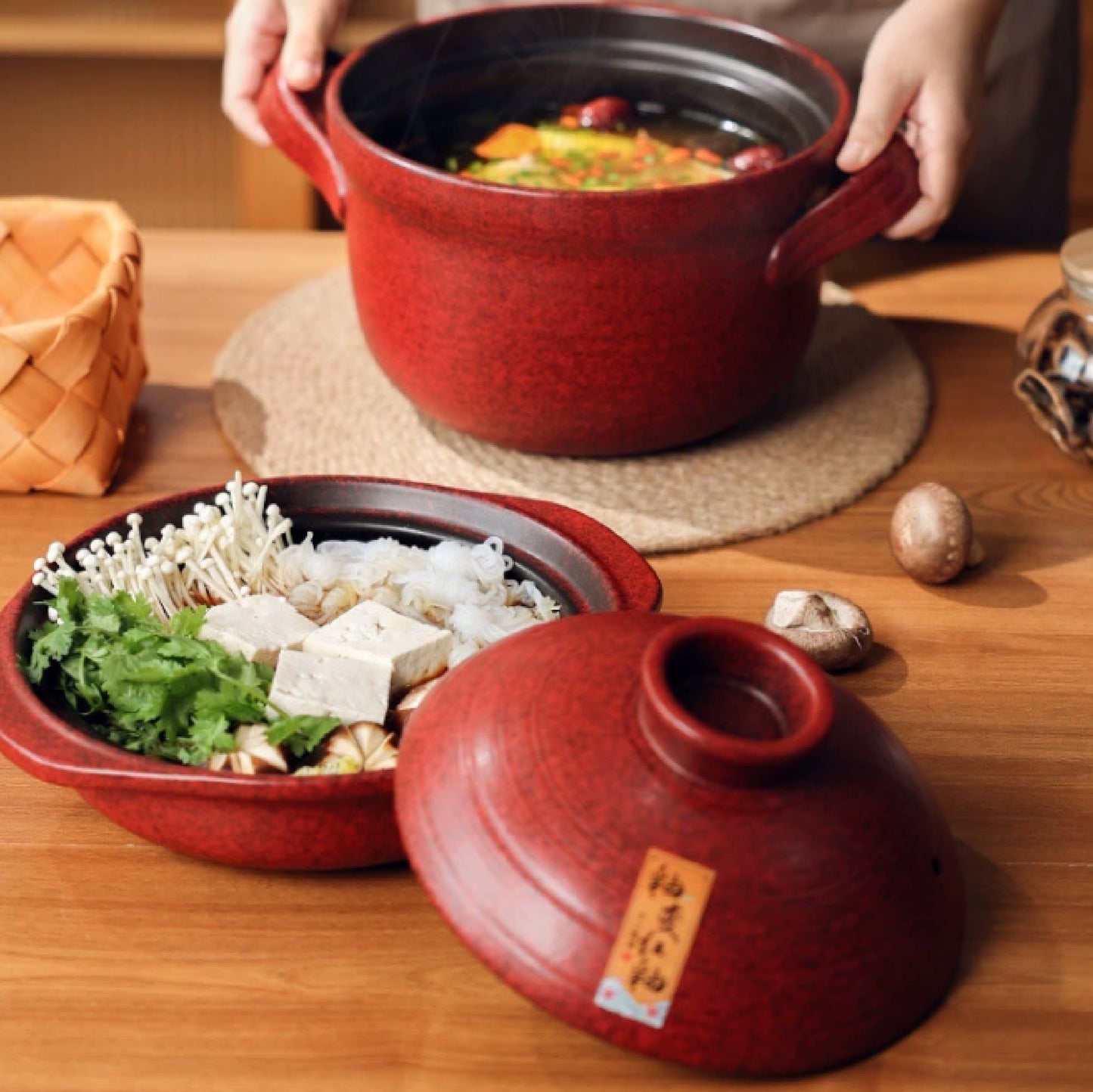 窯變紅釉乾鍋煲湯鍋 | 0.85L~4.5L 陶瓷 鍋