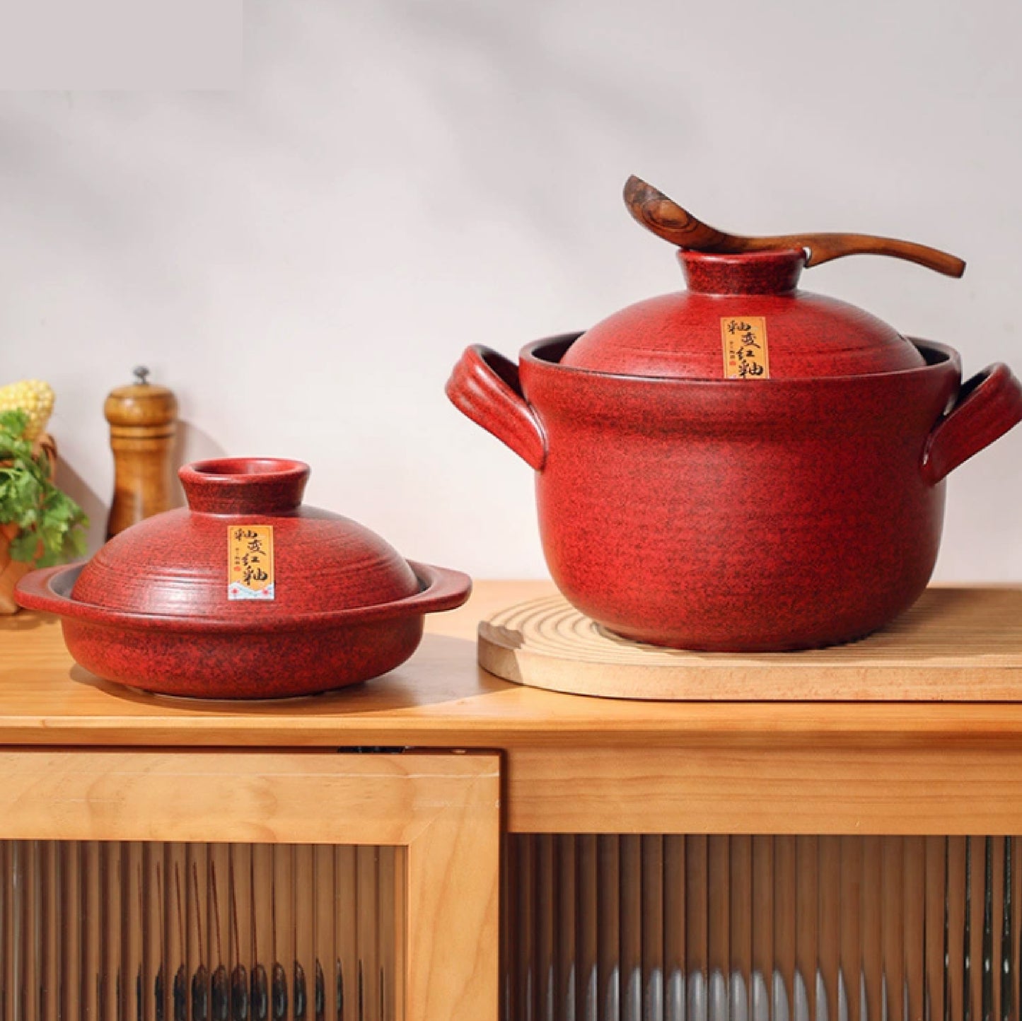 窯變紅釉乾鍋煲湯鍋 | 0.85L~4.5L 陶瓷 鍋