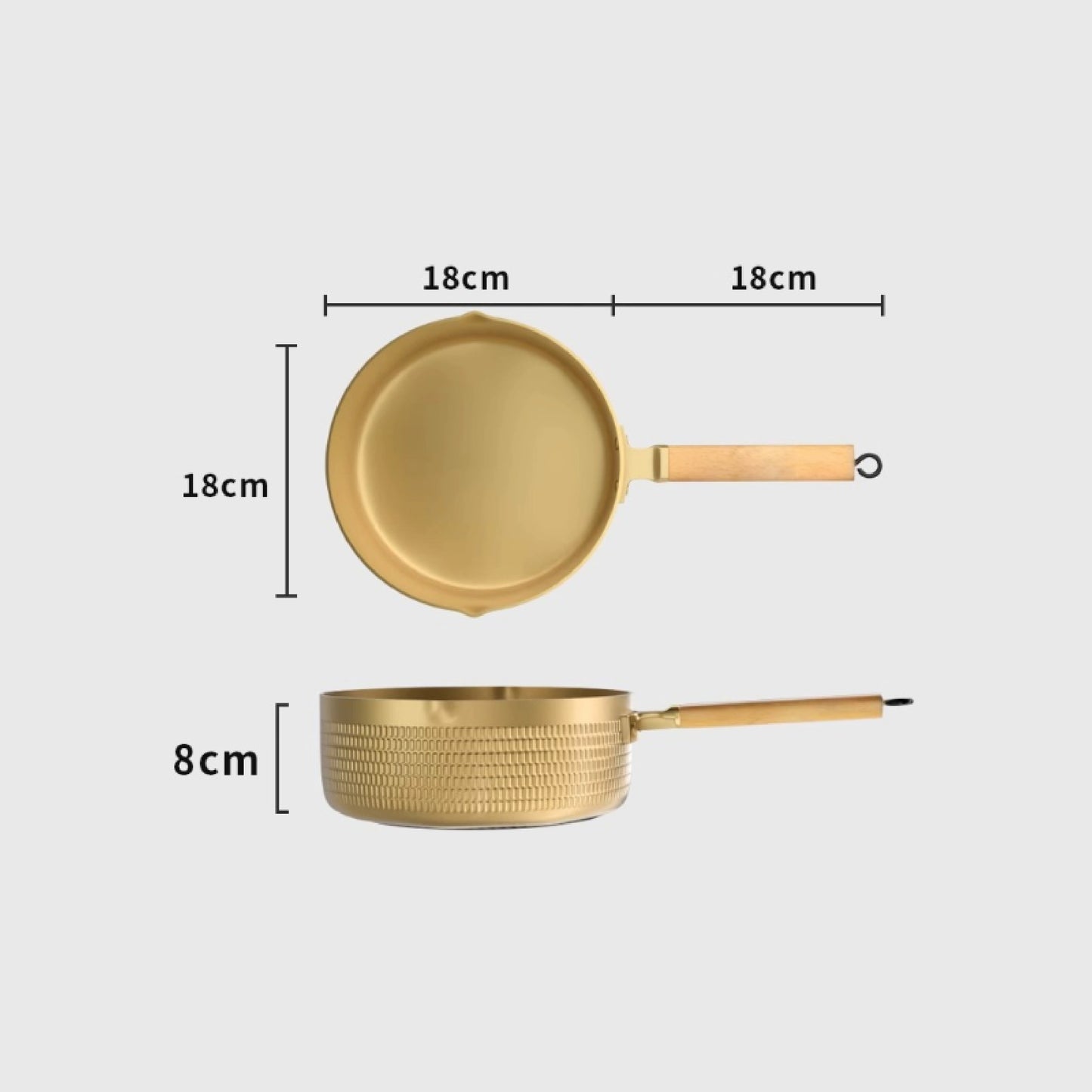 木柄捶紋雪平鍋 | 金銀黑 | 18~20 鋁合金 鍋