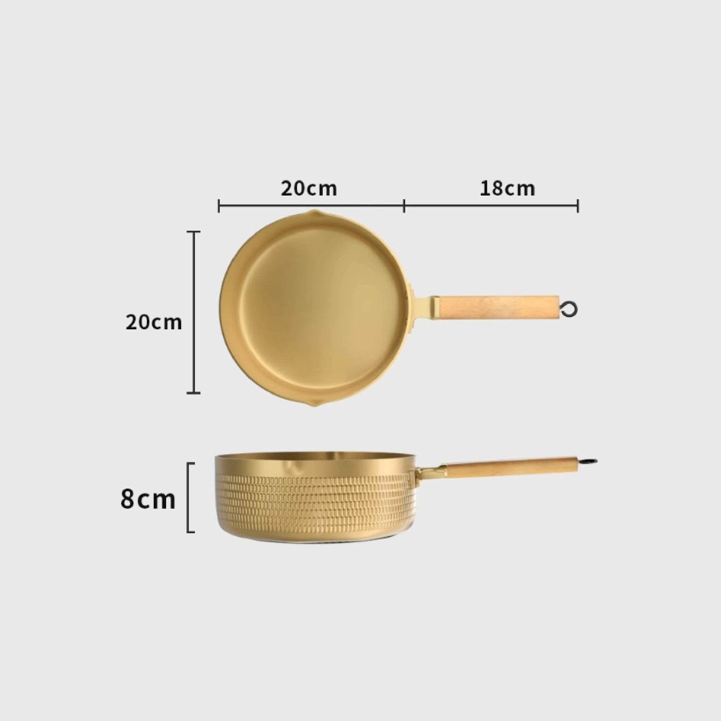 木柄捶紋雪平鍋 | 金銀黑 | 18~20 鋁合金 鍋