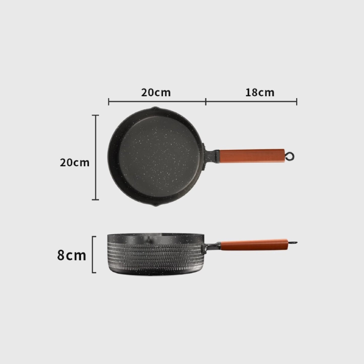 木柄捶紋雪平鍋 | 金銀黑 | 18~20 鋁合金 鍋