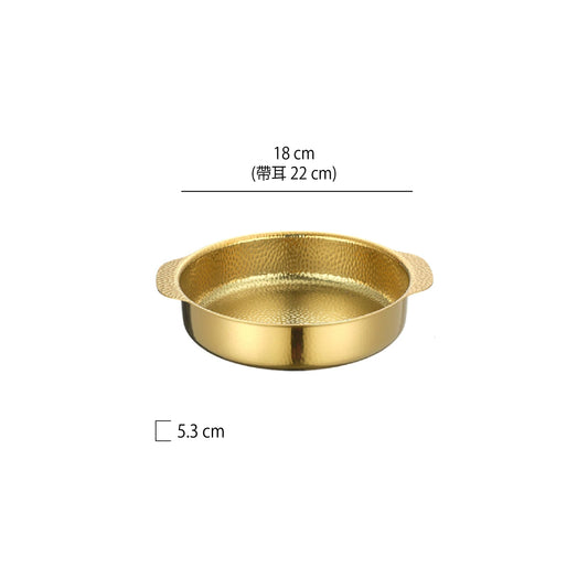 加厚不鏽鋼捶紋直身鍋 | 金銀 | 18~28 cm  不鏽鋼 鍋