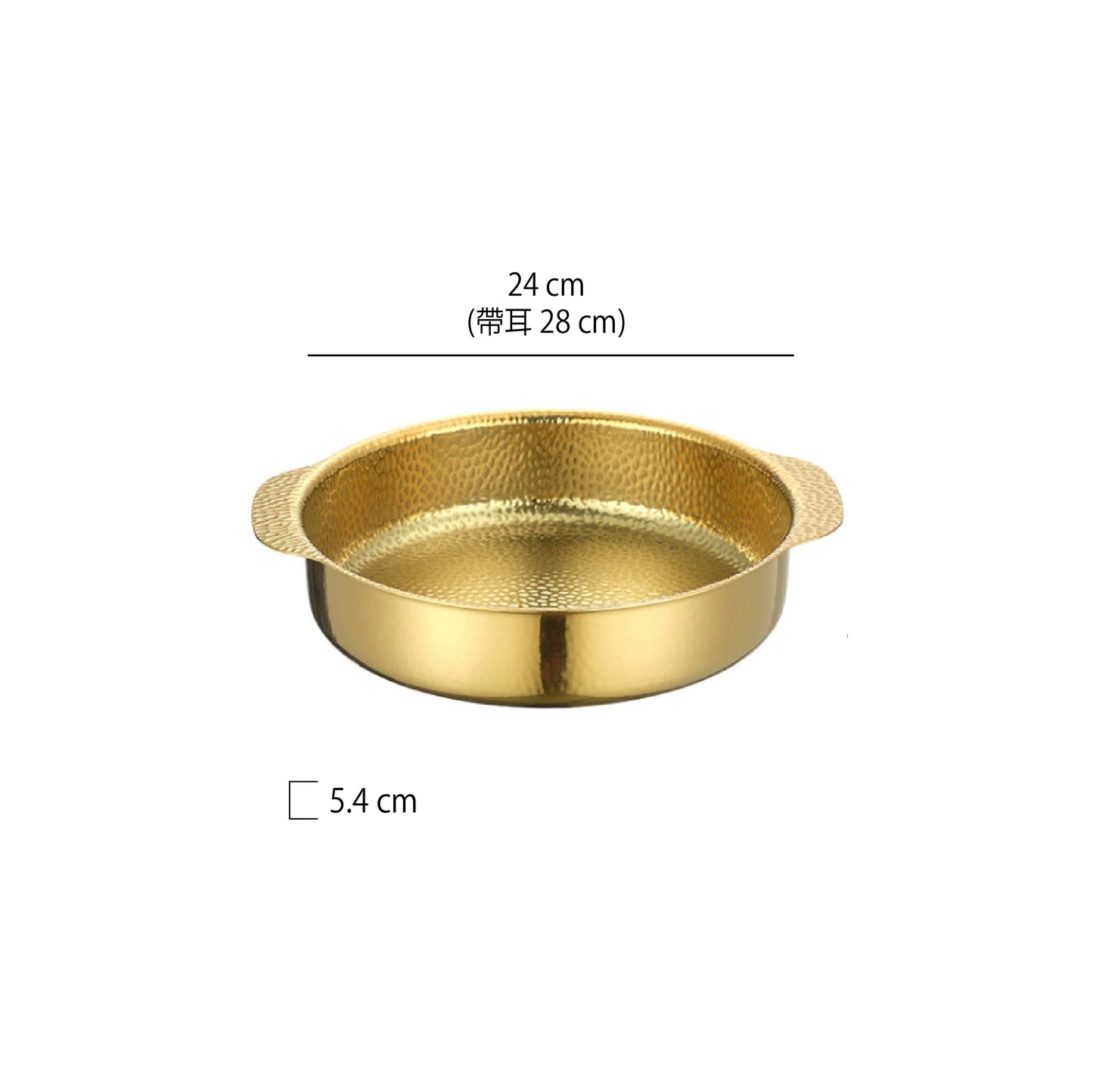 加厚不鏽鋼捶紋直身鍋 | 金銀 | 18~28 cm  不鏽鋼 鍋