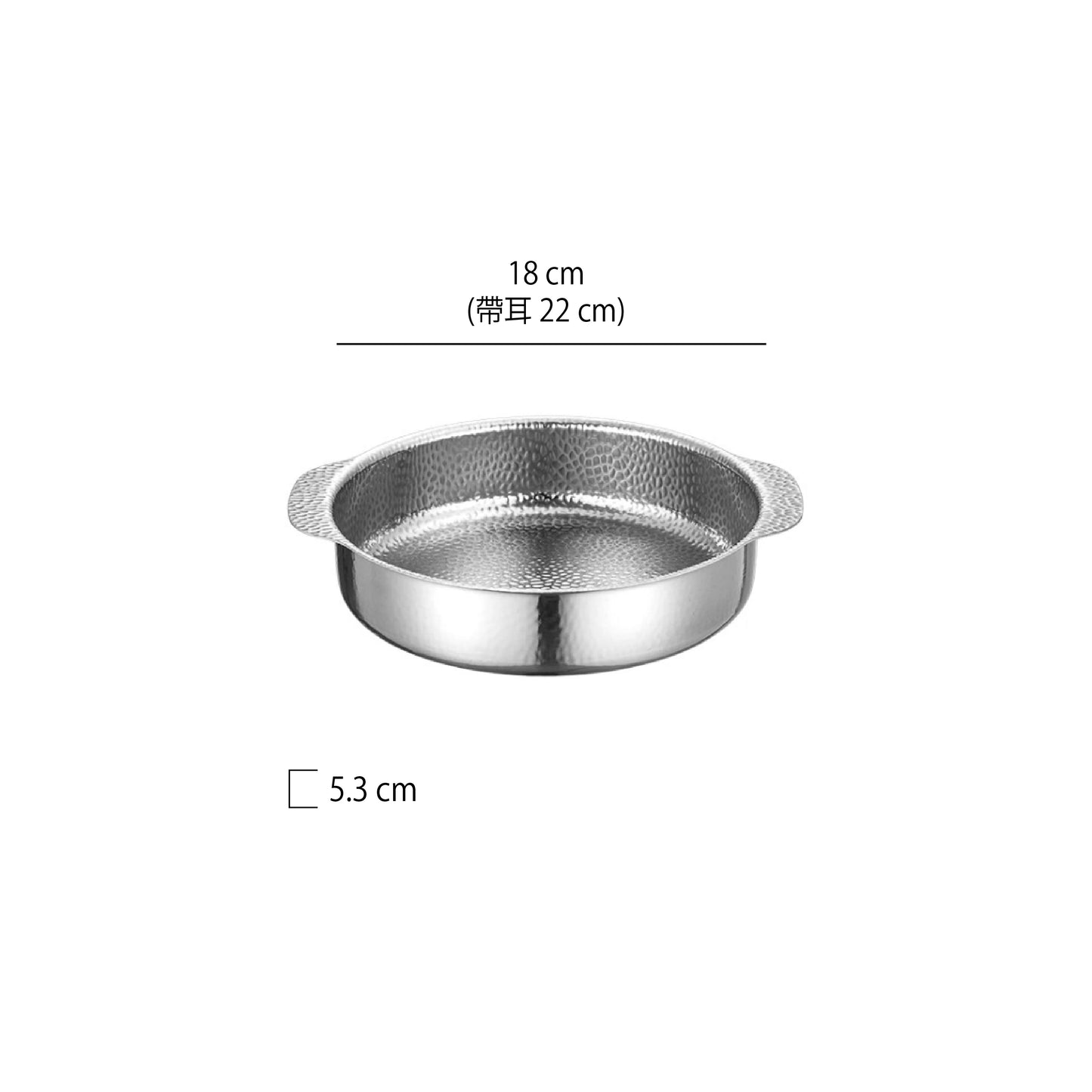 加厚不鏽鋼捶紋直身鍋 | 金銀 | 18~28 cm  不鏽鋼 鍋