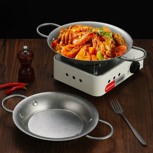 復古雪花不鏽鋼雙耳海鮮鍋 | 金銀 | 20.5~28.5 cm  不鏽鋼 鍋