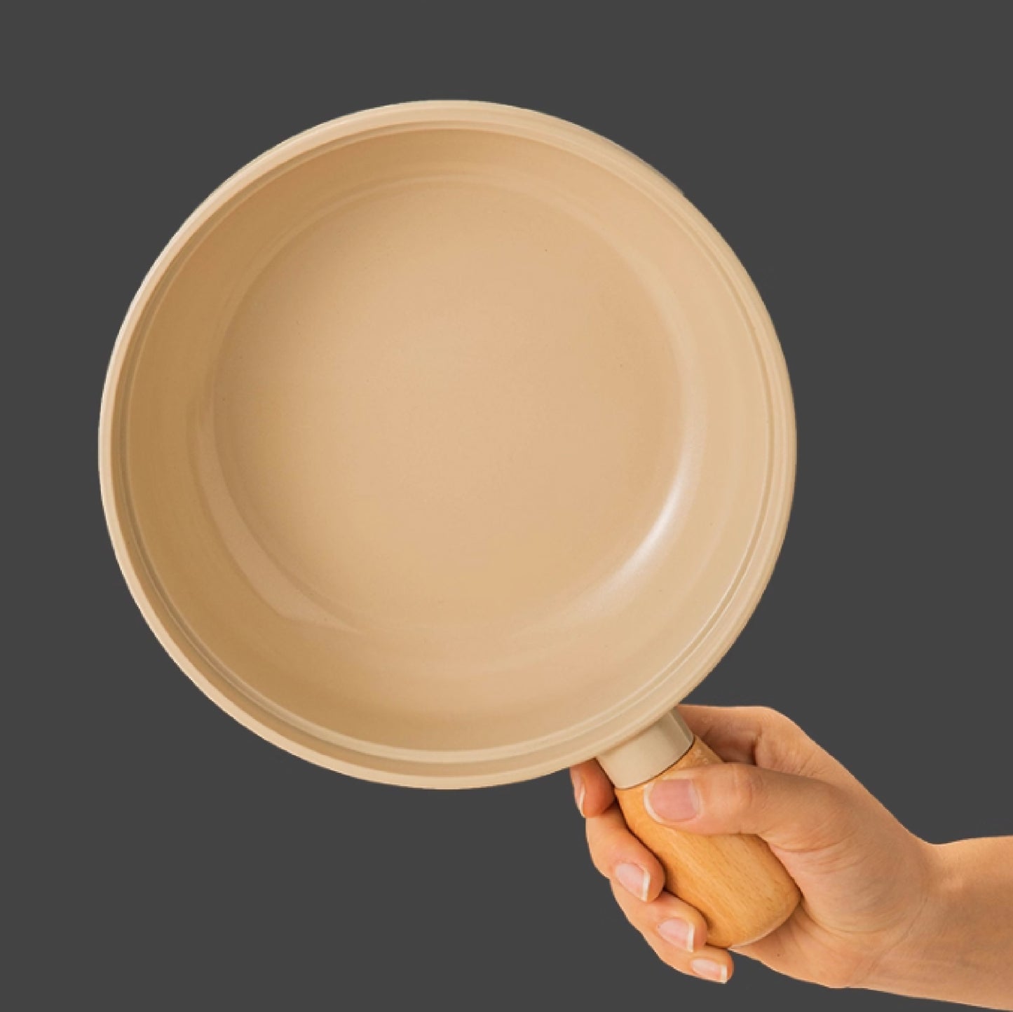 鋁合金捶紋木柄煲仔鍋 | 黑白 | 16 cm 鋁合金 鍋