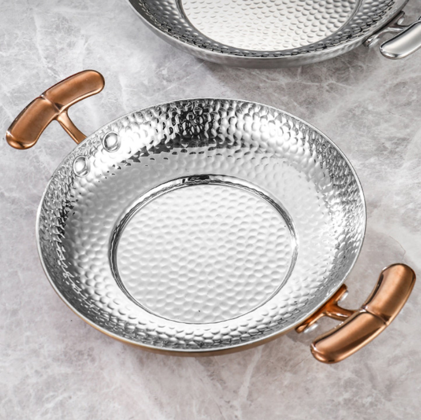 雙把捶紋不鏽鋼鍋 | 金銀 | 20~32 cm  不鏽鋼 鍋