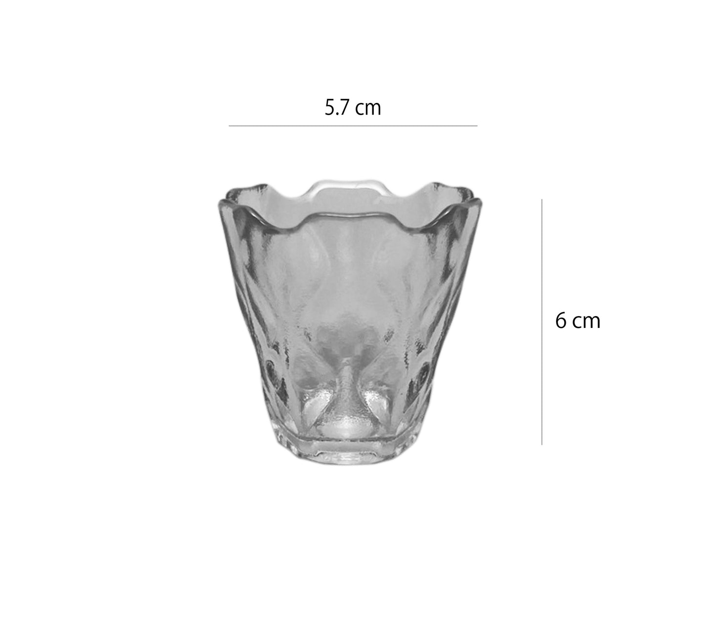 加厚玻璃小茶杯 | 水波 | 5.7 cm 玻璃  小杯