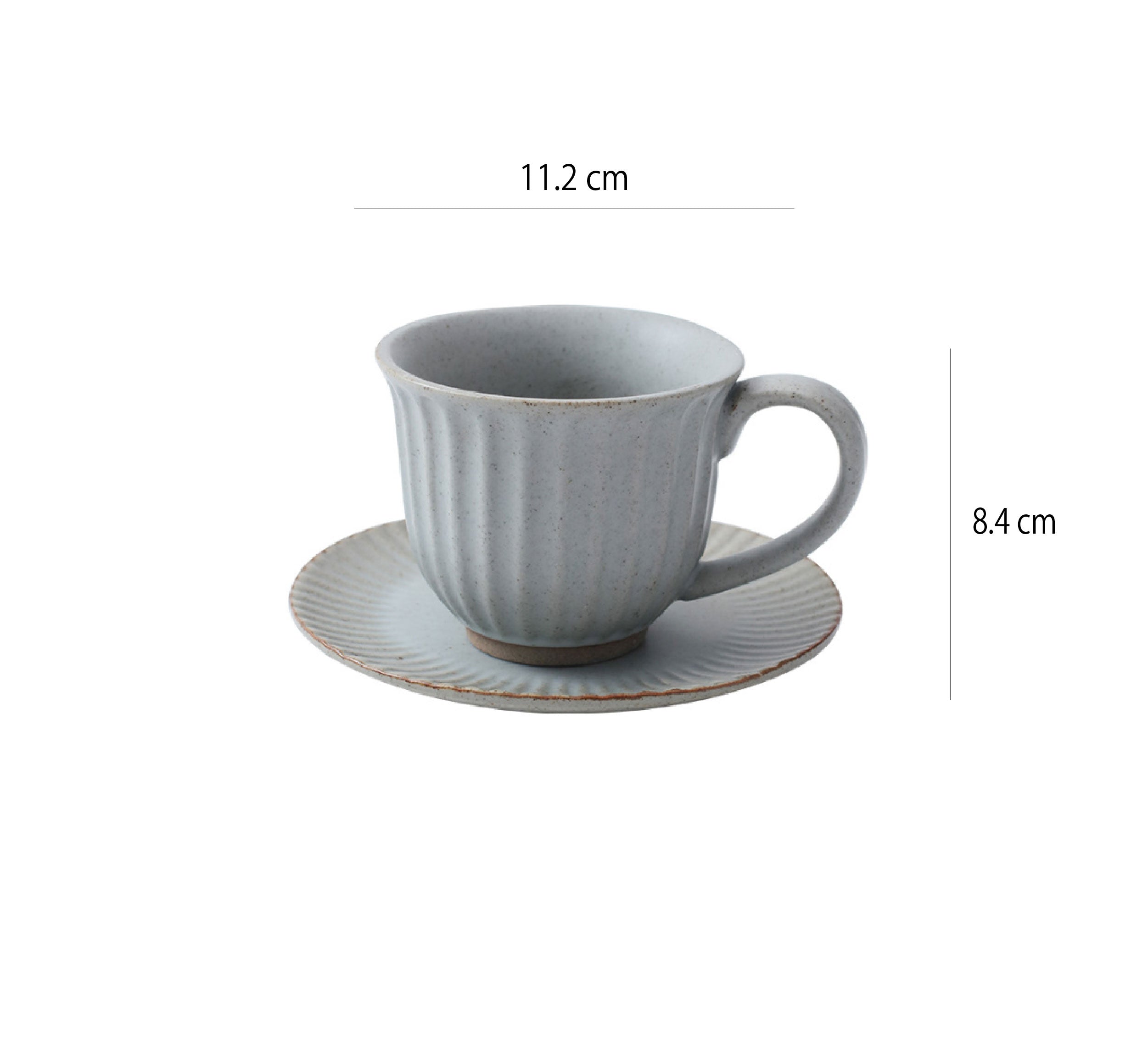 復古手工粗陶馬克杯 | 淺灰 | 11.2 cm 陶瓷 杯盤組