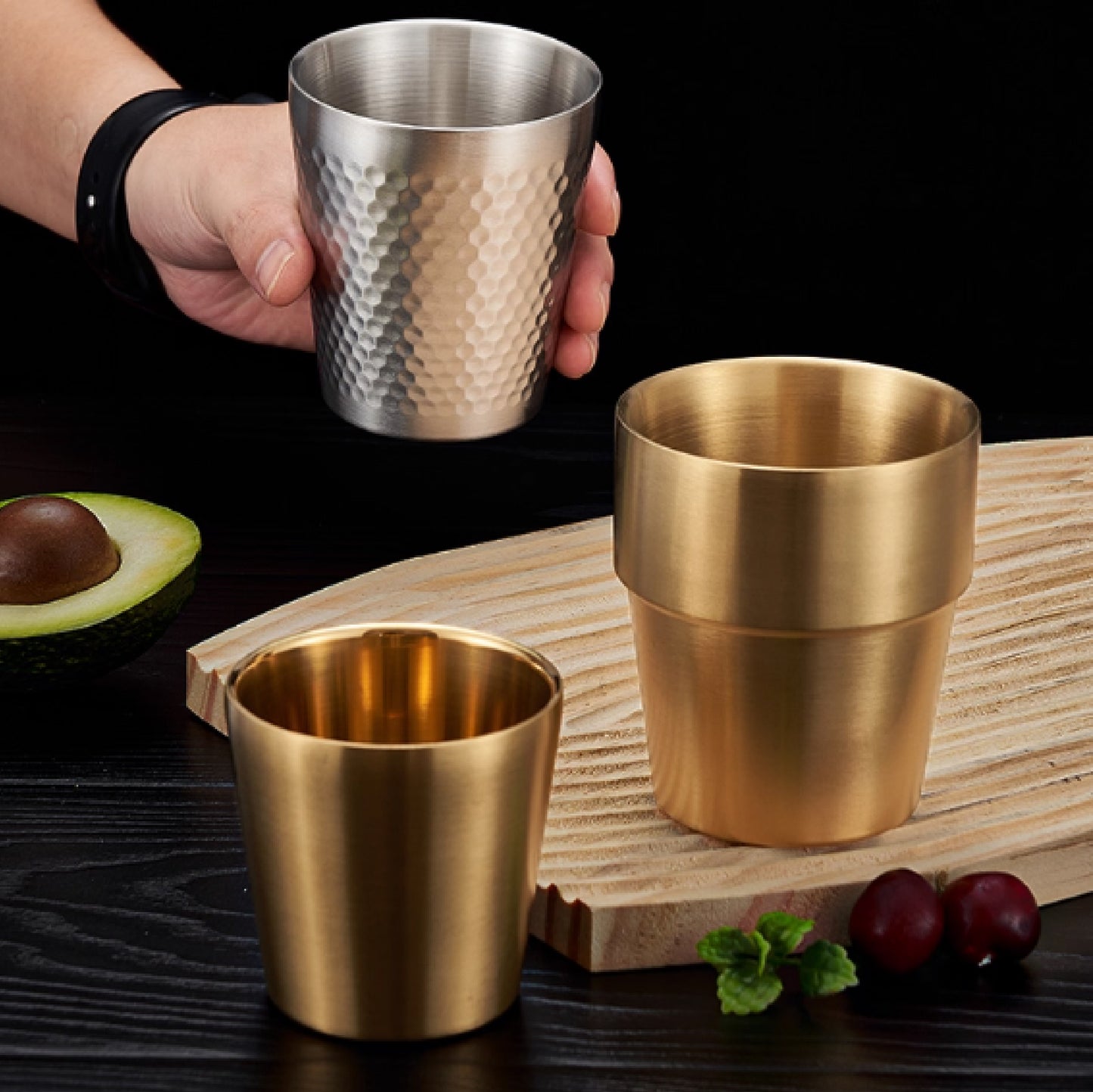 304雙層啞光不鏽鋼杯 | 銀色 | 口徑 7.5 cm 不鏽鋼 杯