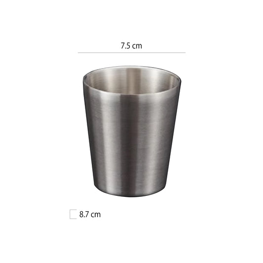 304雙層啞光不鏽鋼杯 | 銀色 | 口徑 7.5 cm 不鏽鋼 杯