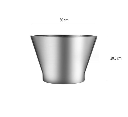 雙層錐形不鏽鋼冰桶 | 銀 | 口徑30 cm 不鏽鋼 冰桶