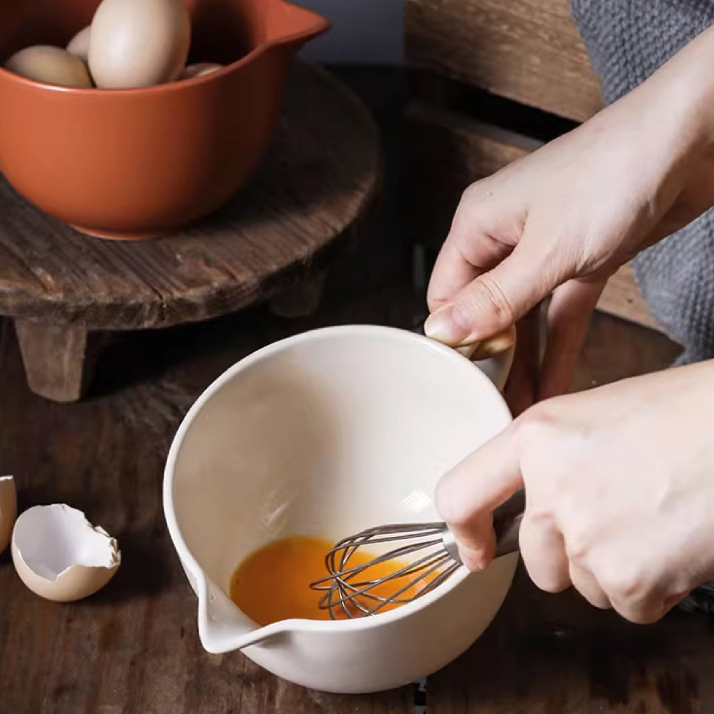 鳥嘴單把磨砂陶瓷攪拌杯 | 3色 | 直徑12~15 cm 陶瓷 醬料杯
