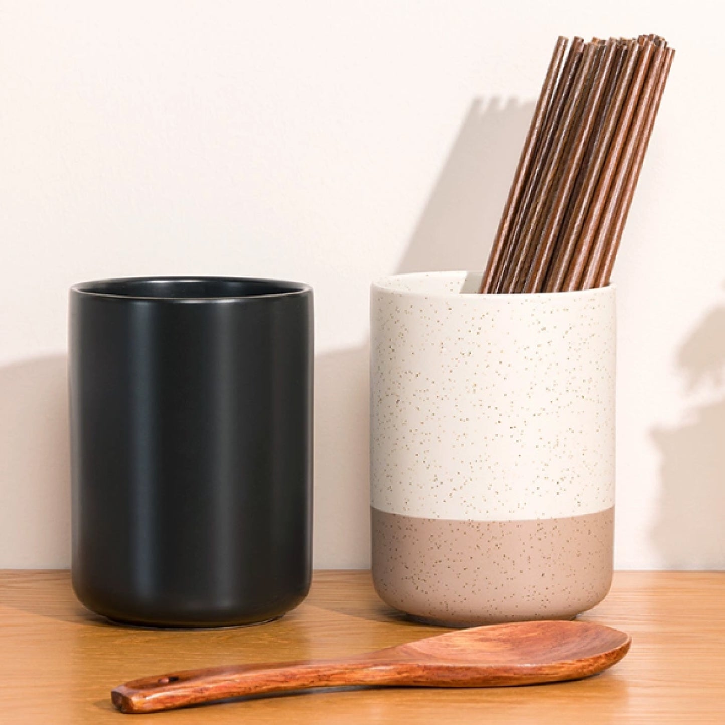 麻點雙色陶瓷收納罐(無蓋) | 直徑8.8~14.2 cm 陶瓷 收納罐