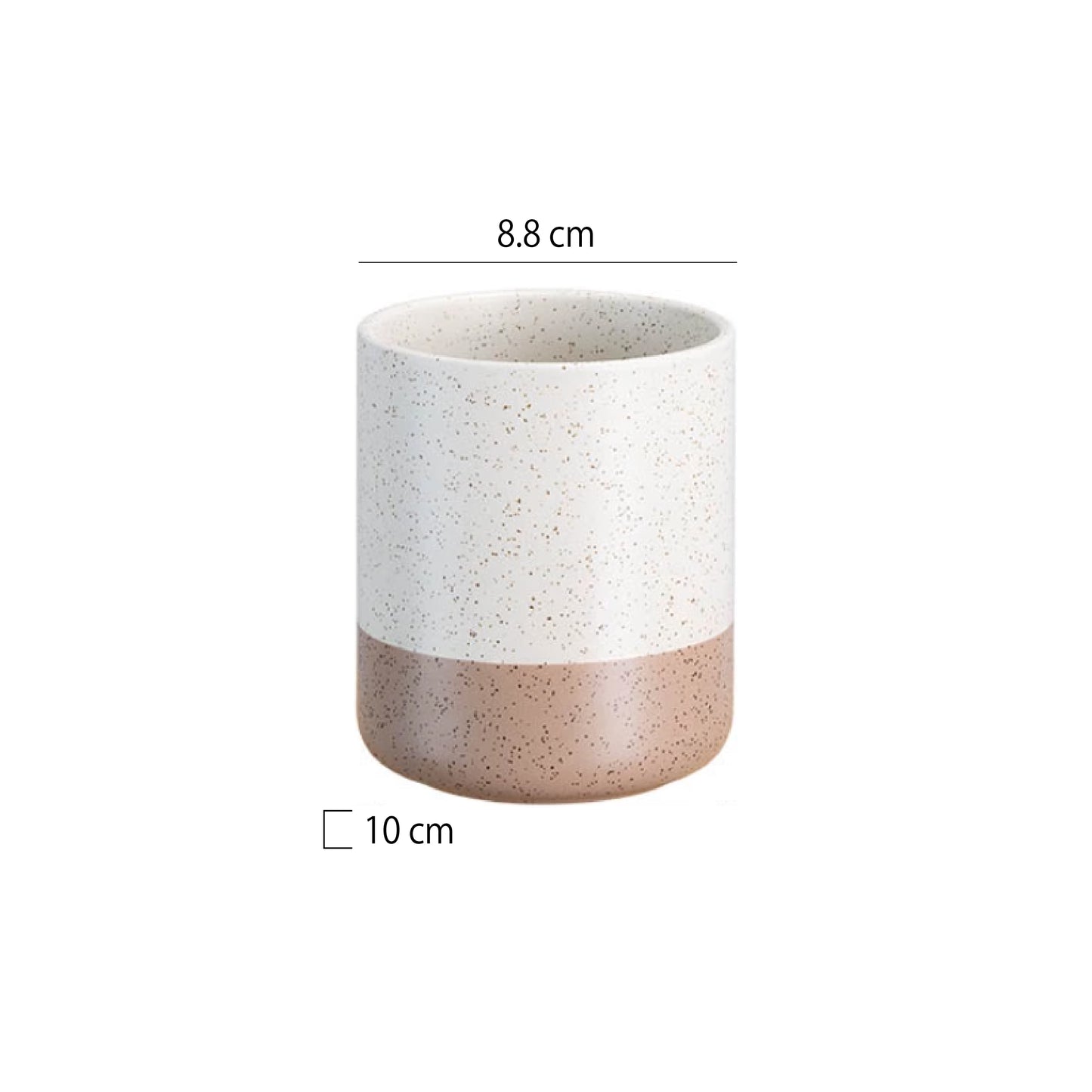 麻點雙色陶瓷收納罐(無蓋) | 直徑8.8~14.2 cm 陶瓷 收納罐