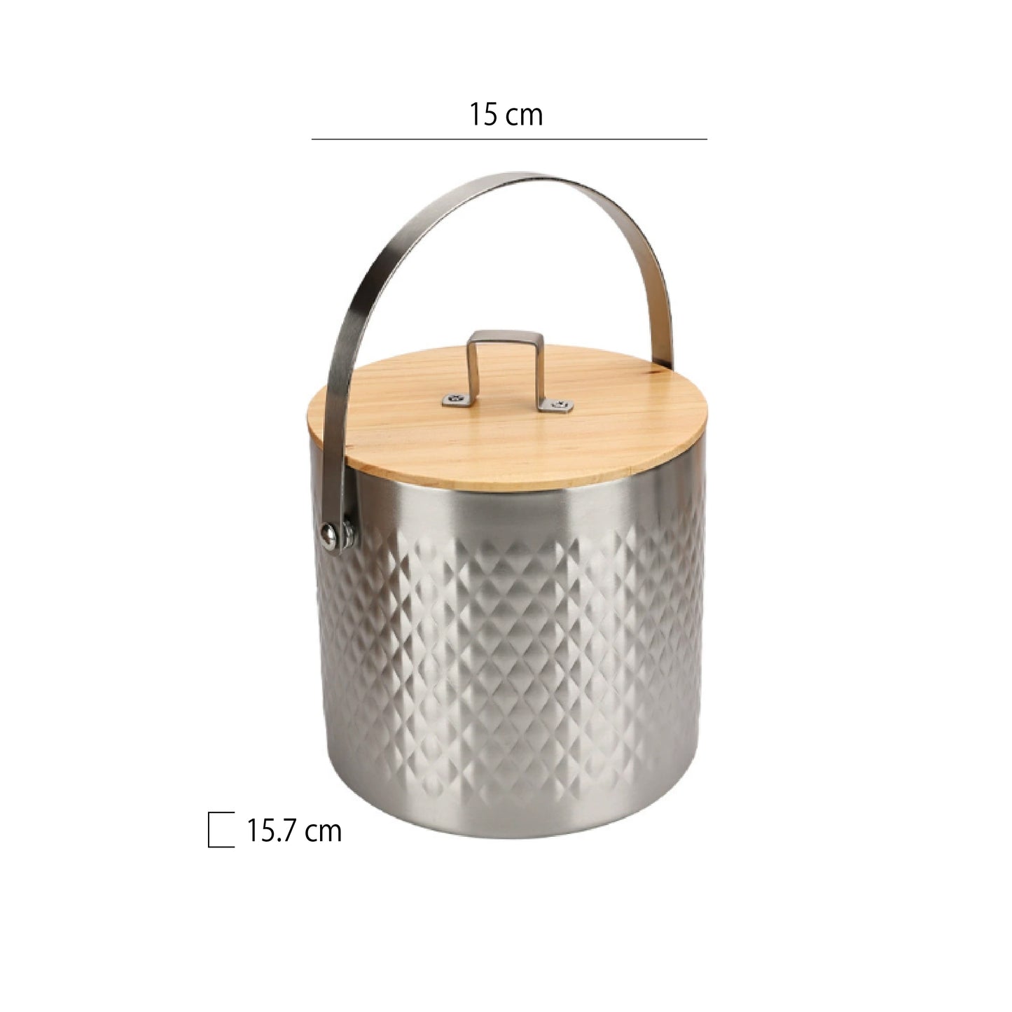 雙層不鏽鋼密封冰桶 | 菱格紋/木紋 | 1.4~3L 不鏽鋼 冰桶