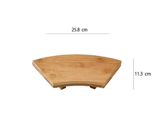 日式壽司板 | 碳化竹 | 長25.8~32.8 cm 天然竹  扇形盤
